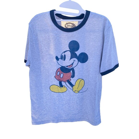 Disney Mickey Mouse Grey & Navy trims T-shirt Size Large L nwot - Picture 1 of 4
